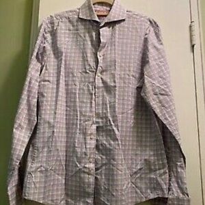 MENS THOMAS PINK SHIRT SIZE 16 FRENCH CUFFS SLIM